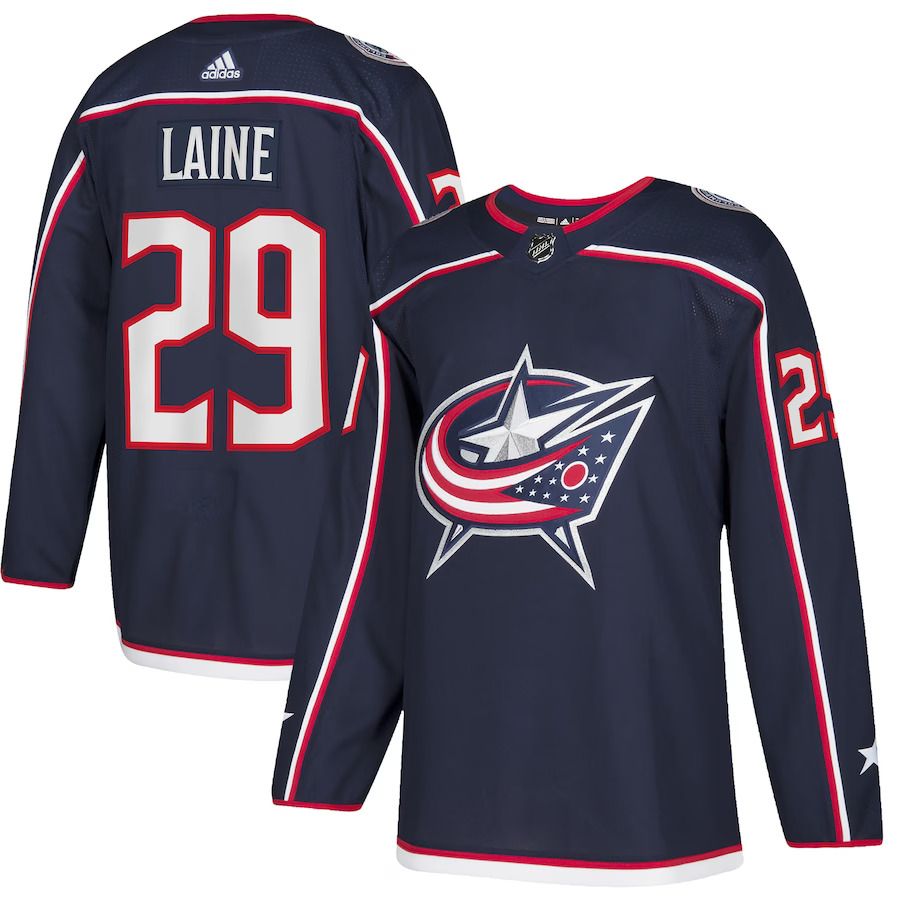 Men Columbus Blue Jackets #29 Patrik Laine adidas Navy Home Authentic Player NHL Jersey